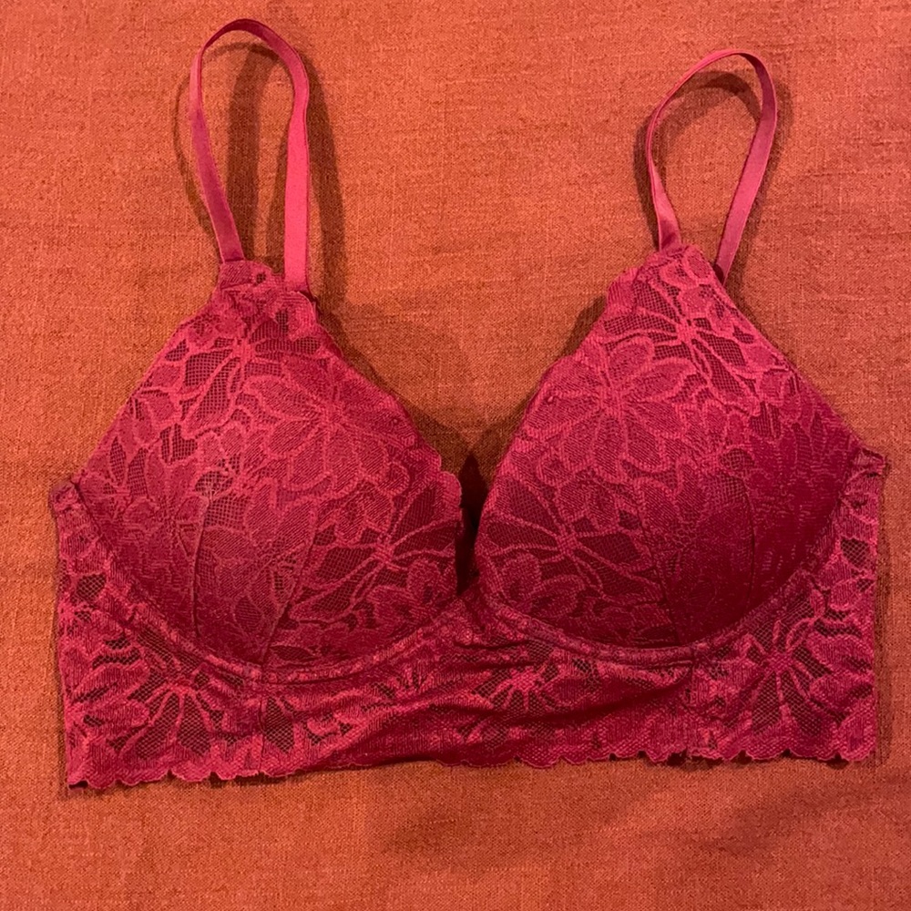 PINK burgundy push-up bra. Size M.